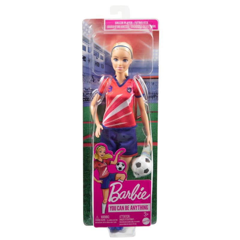 Barbie Futbolista Muñeca con Camiseta Roja y Balón – vista 1