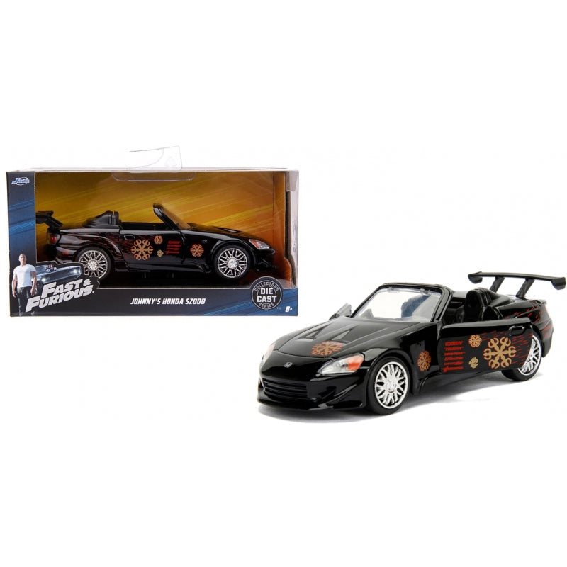 Honda S2000 negro 1:32 de Rápidos y Furiosos junto a su caja de Jada Toys