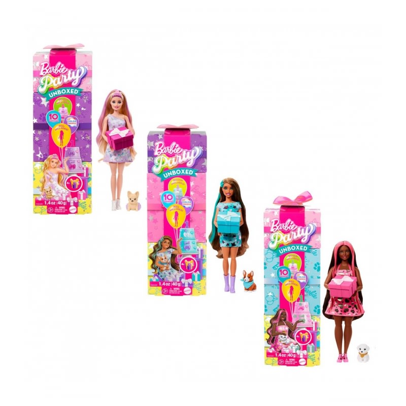Barbie Reveal Party Unboxed Fiesta de Mascotas Sorpresa Surtido – vista 1