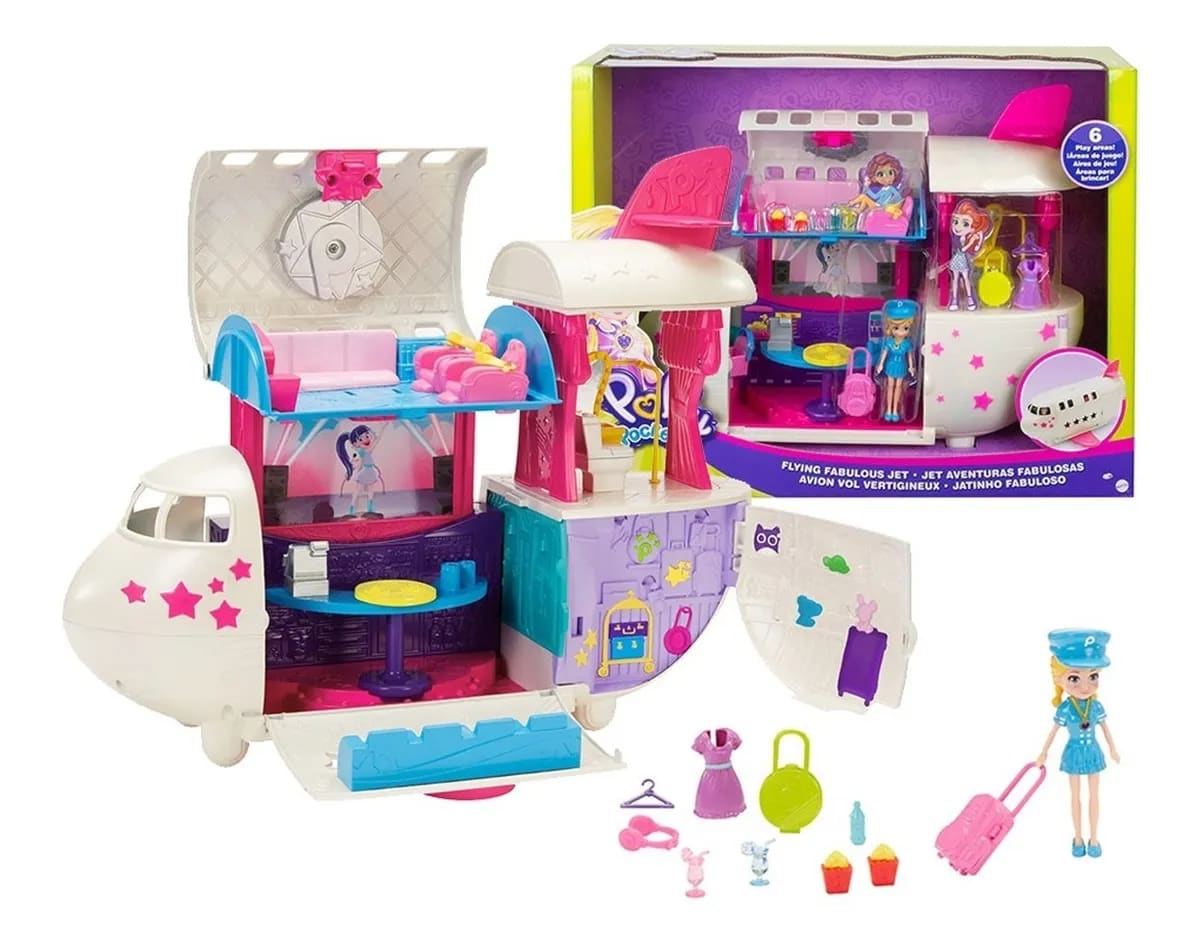 Polly Pocket Jet Privado Aventuras Fabulosas con Muñeca y Accesorios – vista 2