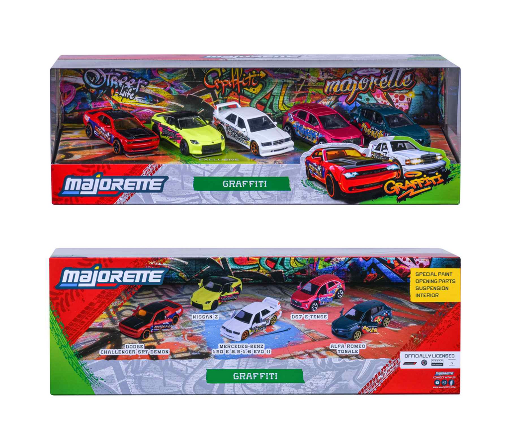 Majorette Graffiti Gift Pack Set de Regalo con 5 Autos de Metal – vista 1