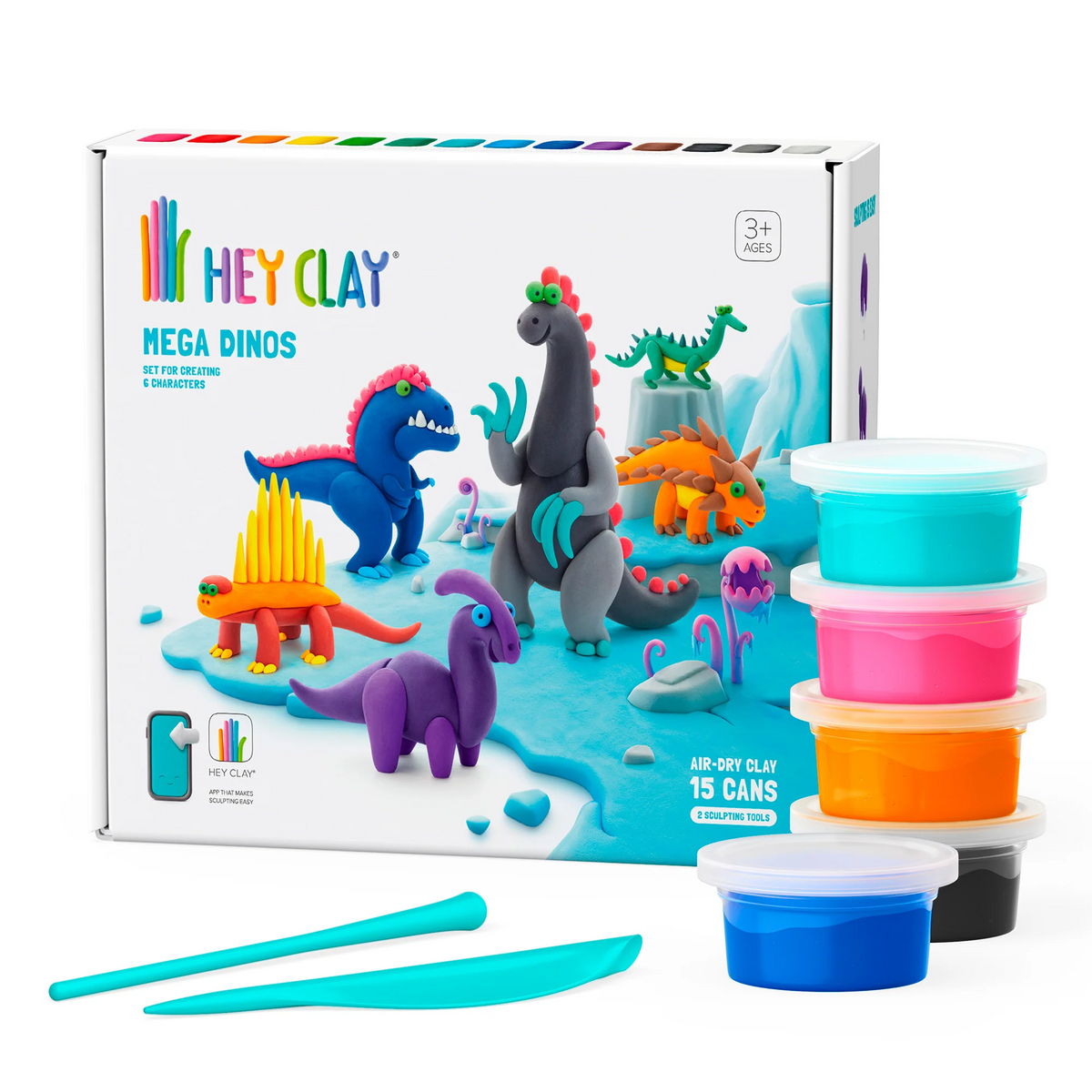 Hey Clay Plasticina Mega Dinos 15 Potes – Hey Clay
