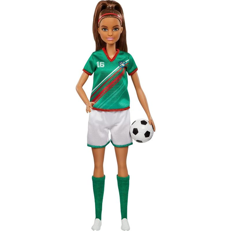 Barbie Jugadora de Fútbol Camiseta Verde con Balón – vista 2