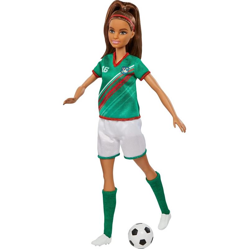 Barbie Jugadora de Fútbol Camiseta Verde con Balón – vista 1