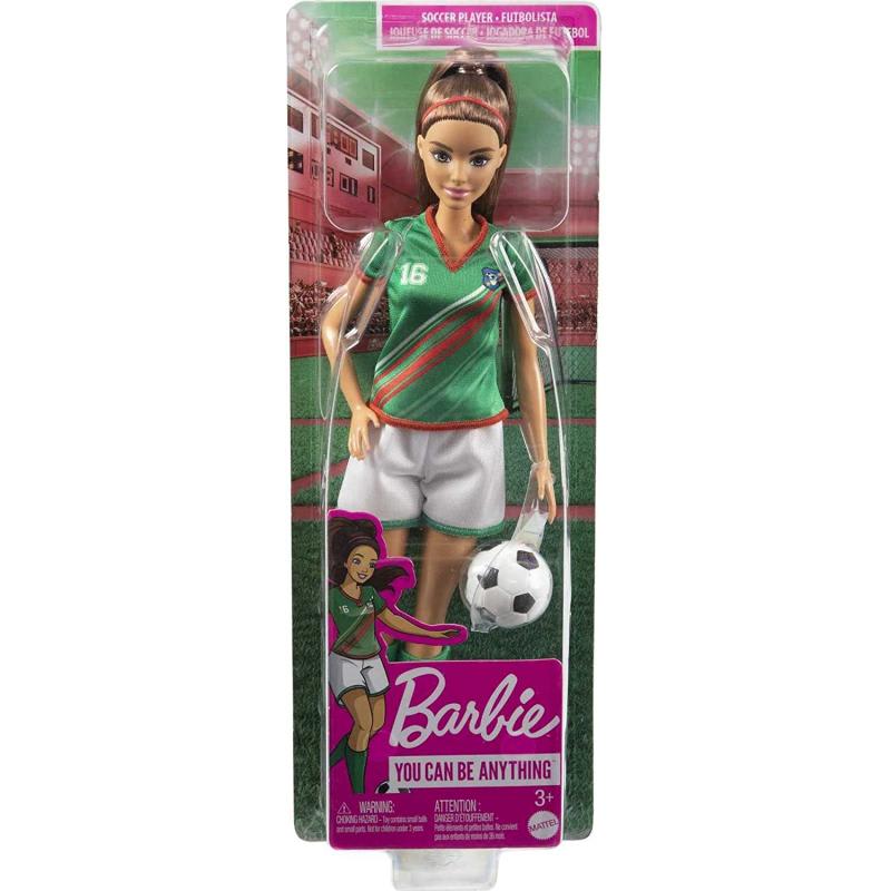 Barbie Jugadora de Fútbol Camiseta Verde con Balón – vista 3