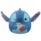 Vista frontal del Squishmallows Stitch con papas fritas de 16 cm