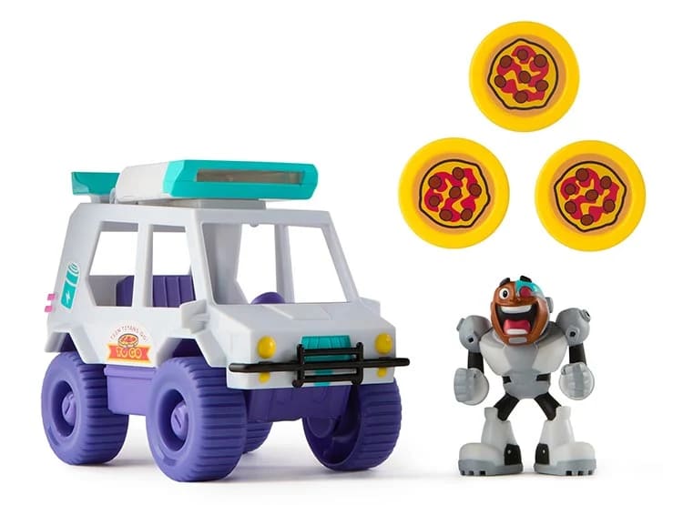 Teen Titans Go! T-Car Lanzador de Pizzas con Figura de Cyborg – vista 2