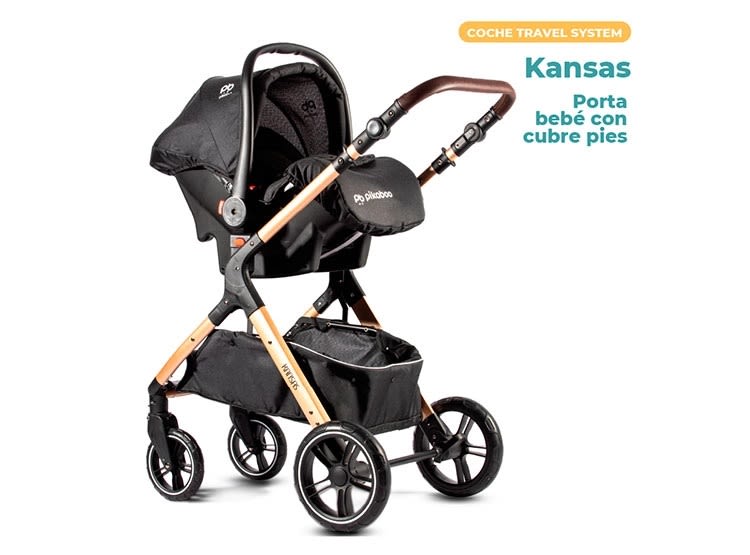 Pikaboo Kansas Coche Travel System Negro con Silla Nido – vista 4