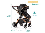 Pikaboo Kansas Coche Travel System Negro con Silla Nido – vista 6