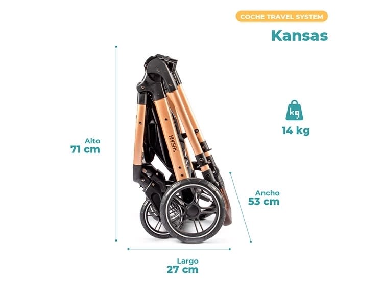 Pikaboo Kansas Coche Travel System Negro con Silla Nido – vista 7