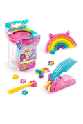 Set de masas Gabby's Dollhouse My Rainbow Dough Pot con pote, arcoíris de masa y moldes