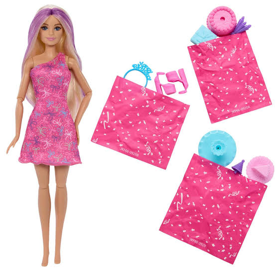 Barbie Party Unboxed Tobogán con Muñeca, Perrito y 10 Sorpresas – vista 4