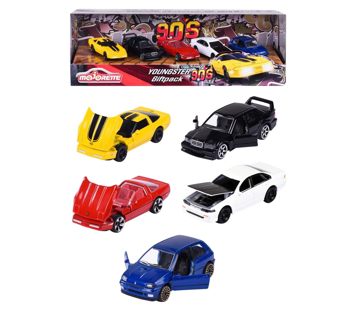 Majorette Youngster Set de Regalo 5 Autos Clásicos de los 90 – vista 1