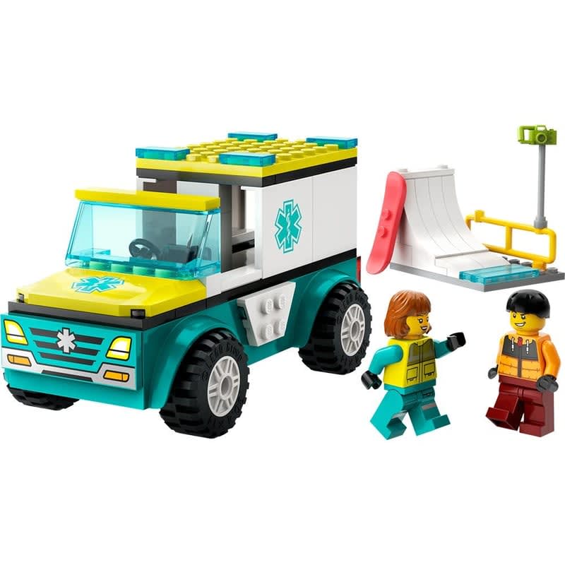 LEGO City Ambulancia de Emergencias y Chico con Snowboard 60403 – vista 2