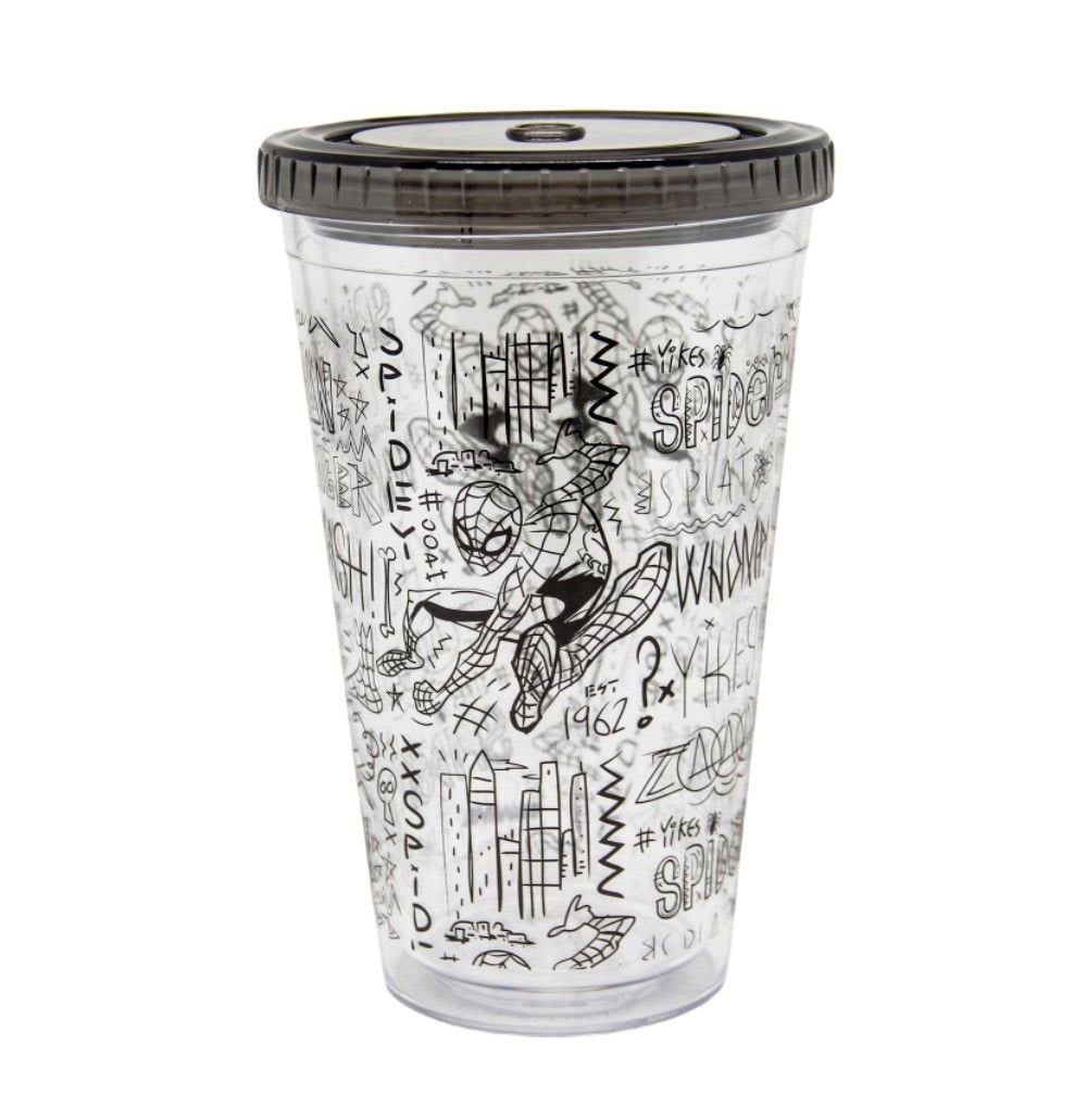 Spider-Man Vaso de Doble Pared con Bombilla de 450 ml – vista 1