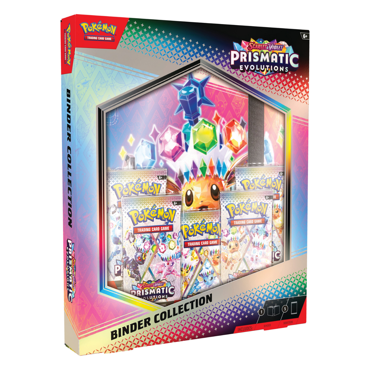 Pokémon TCG Evoluciones Prismáticas Colección Carpeta con 5 Sobres en Español – vista 1