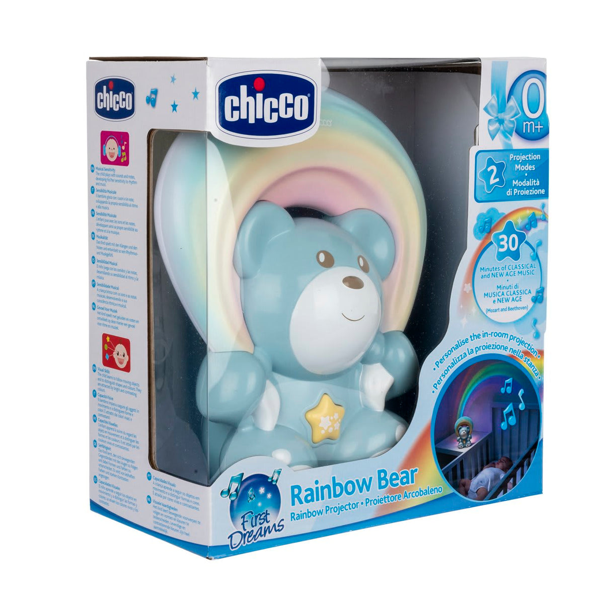 Chicco Proyector Osito Arcoíris Azul Luz para Dormir – vista 1