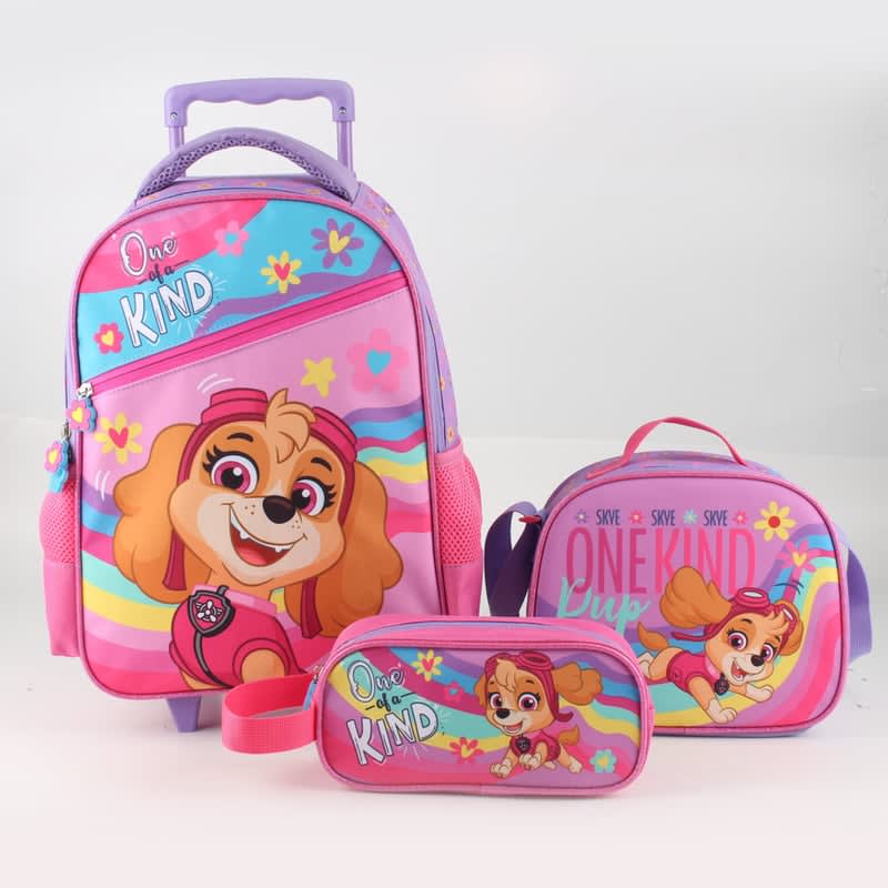 Set Mochila con Ruedas, Lonchera y Estuche Paw Patrol Skye – Intek