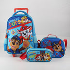 Set Escolar Paw Patrol Mochila con Ruedas, Lonchera y Estuche Azul – Intek