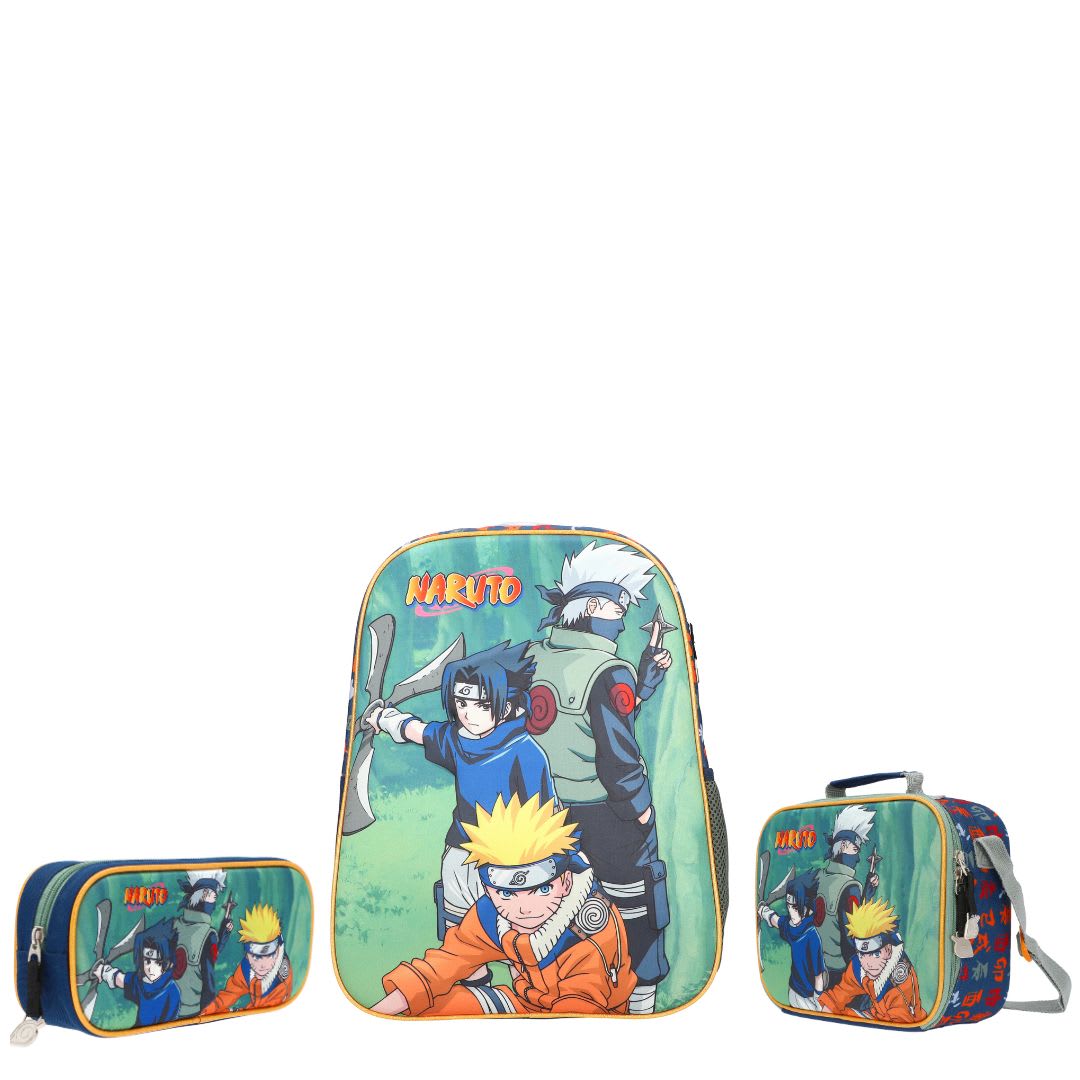 Naruto Set Escolar 3 en 1 Mochila, Lonchera y Estuche – vista 1