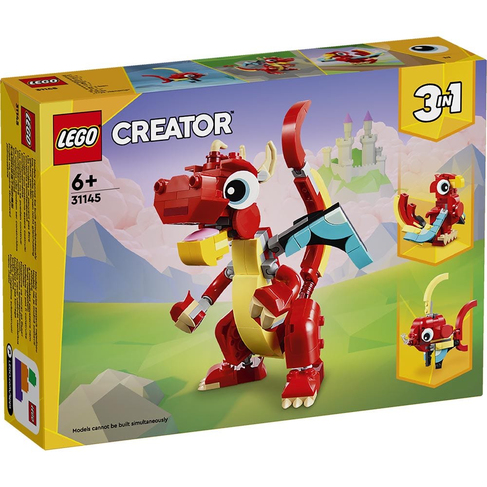 LEGO Creator 3 en 1 Dragón Rojo 31145 Set de Construcción – vista 1