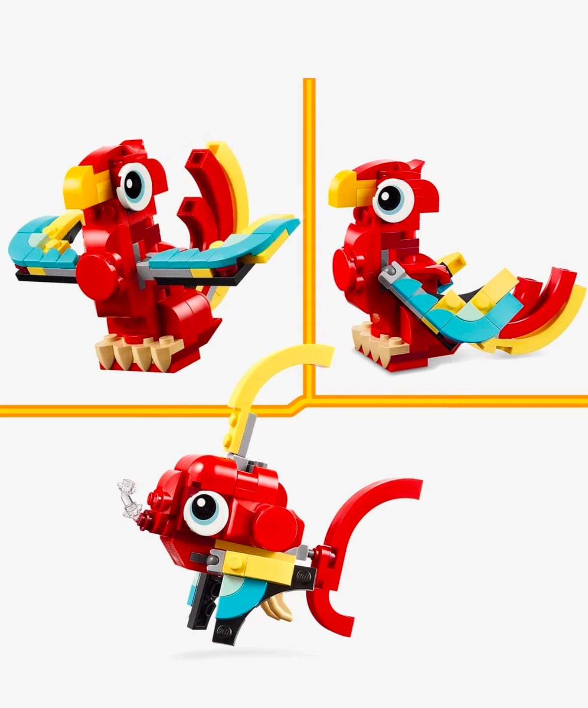 LEGO Creator 3 en 1 Dragón Rojo 31145 Set de Construcción – vista 2
