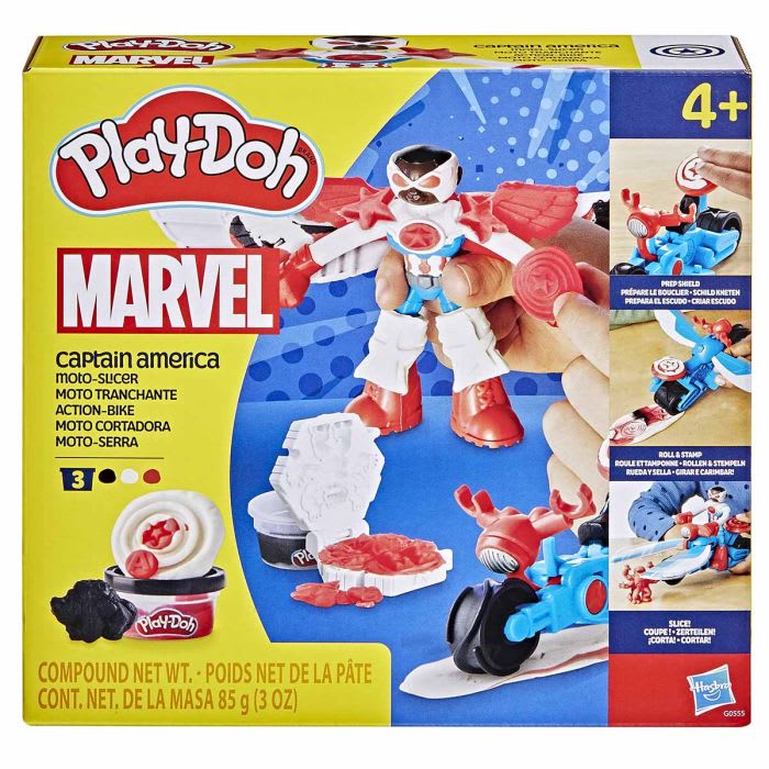 Play-Doh Marvel Capitán América Moto Cortadora Set de Masas – vista 1