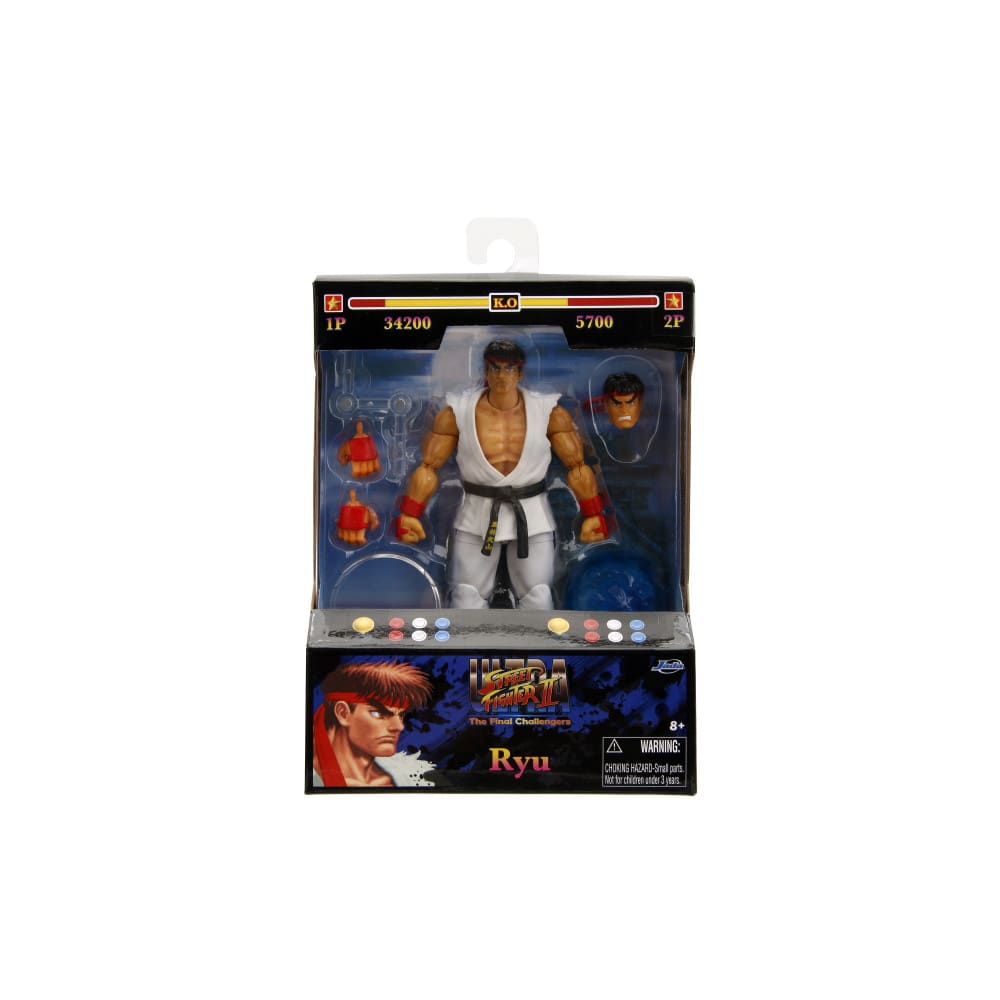Jada Ultra Street Fighter II Ryu Figura de 6 Pulgadas con Hadoken – vista 1