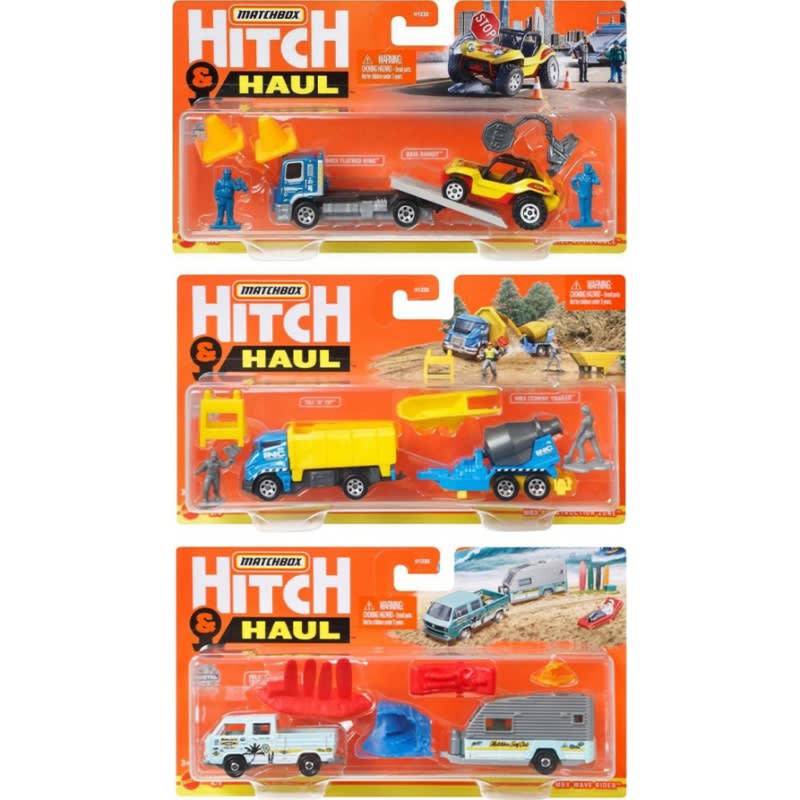 Matchbox Hitch & Haul Vehículo con Remolque y Accesorios Surtido – vista 1
