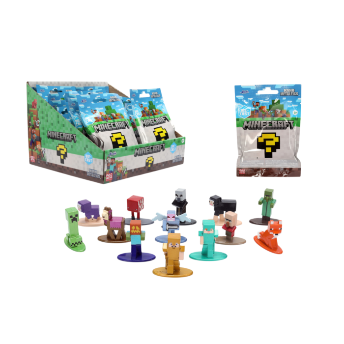 Sobre sorpresa Minecraft Nano Metalfigs de Jada con figura de metal escondida