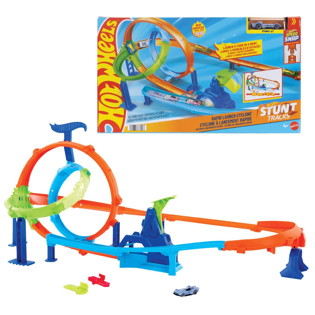 Hot Wheels Pista de Acrobacias Lanza y Choca con Doble Bucle y Auto – vista 5