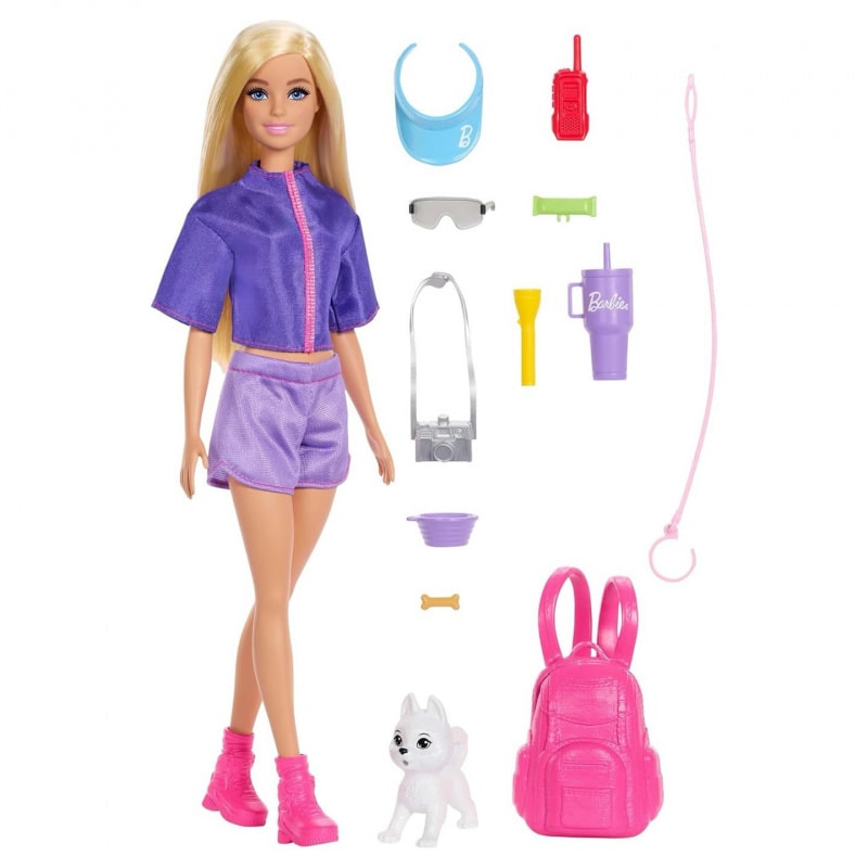 Barbie Malibú Muñeca con Perrito y Accesorios de Aventura – vista 2