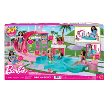 Barbie Set Piscina de los Sueños con Tobogán y Jacuzzi de Burbujas – vista 1