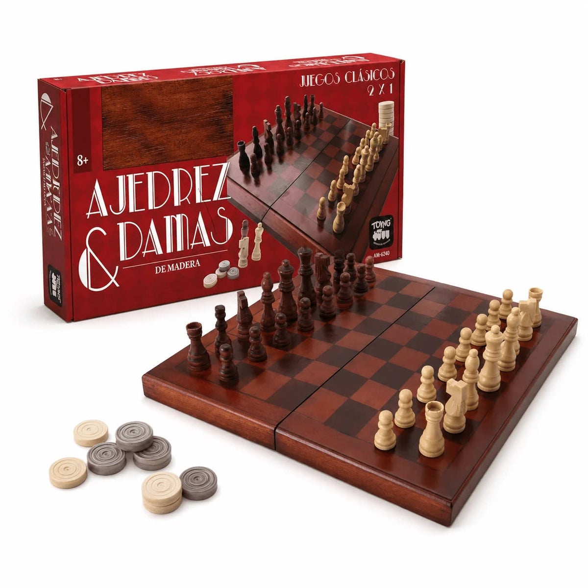 Set de Ajedrez y Damas Premium de Madera 2 en 1 Toyng – vista 6