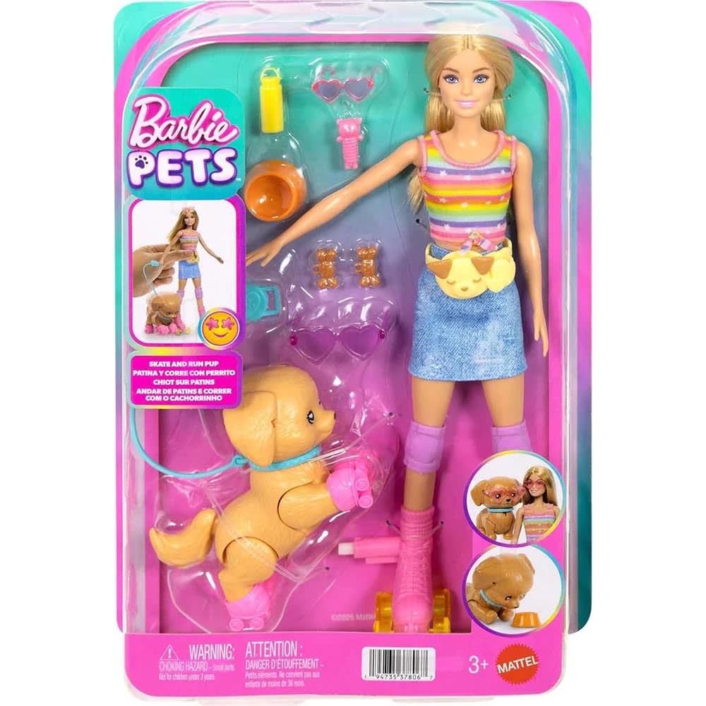 Barbie Pets Skate & Run Muñeca con Perrito Patinador – vista 4