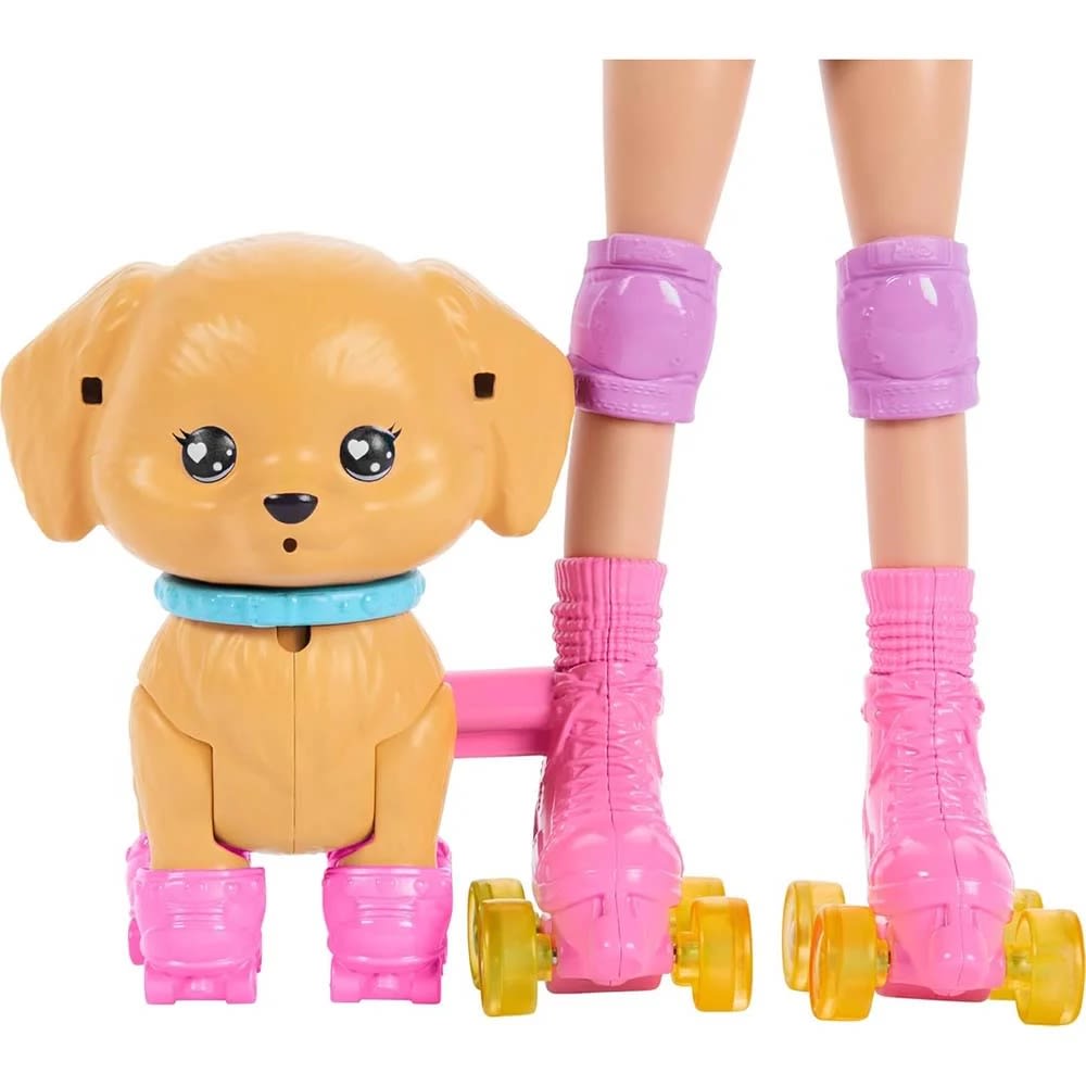 Barbie Pets Skate & Run Muñeca con Perrito Patinador – vista 1