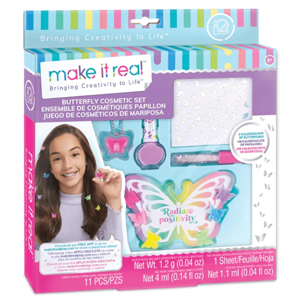 Make It Real Set de Cosméticos Mariposa con Pinzas y Brillo Labial – vista 2