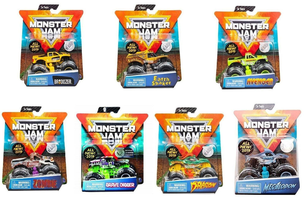 Varios camiones Monster Jam 1:64 del surtido en sus blísteres
