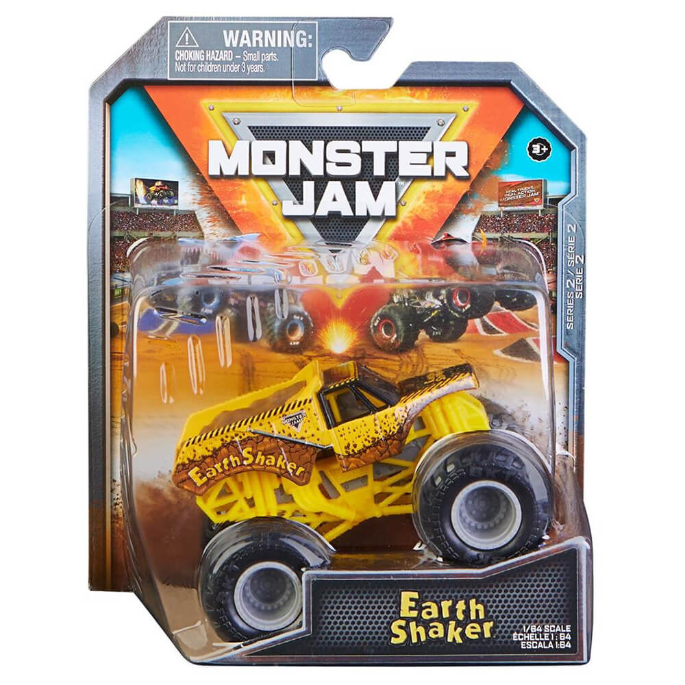 Monster Jam Earth Shaker escala 1:64 en su blíster