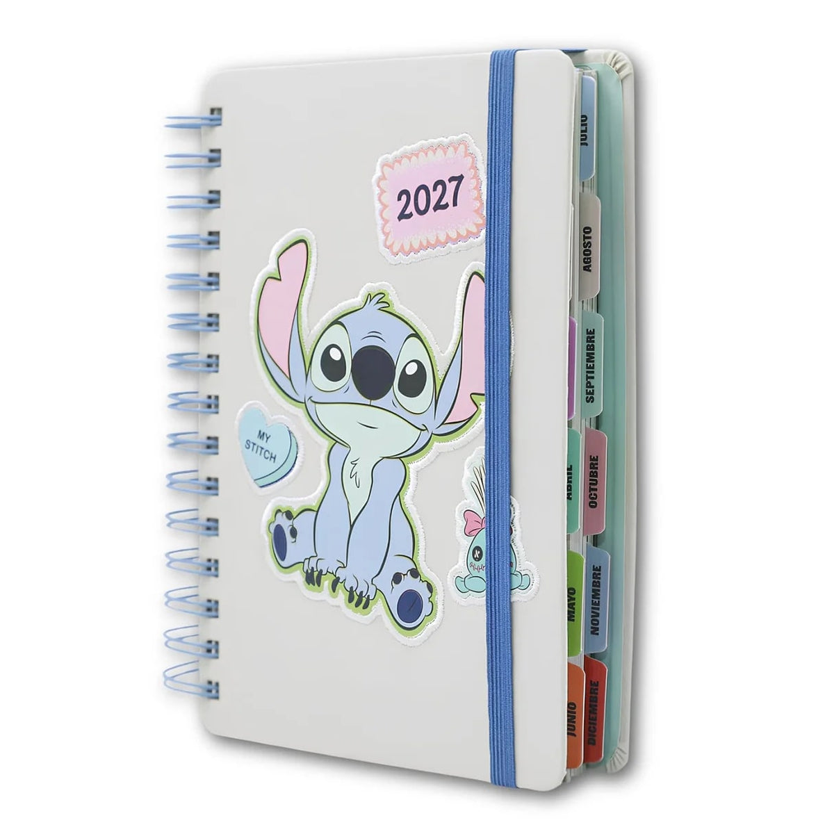 Agenda 2027 Stitch Día por Página con Tapa de Denim Bordada – vista 1