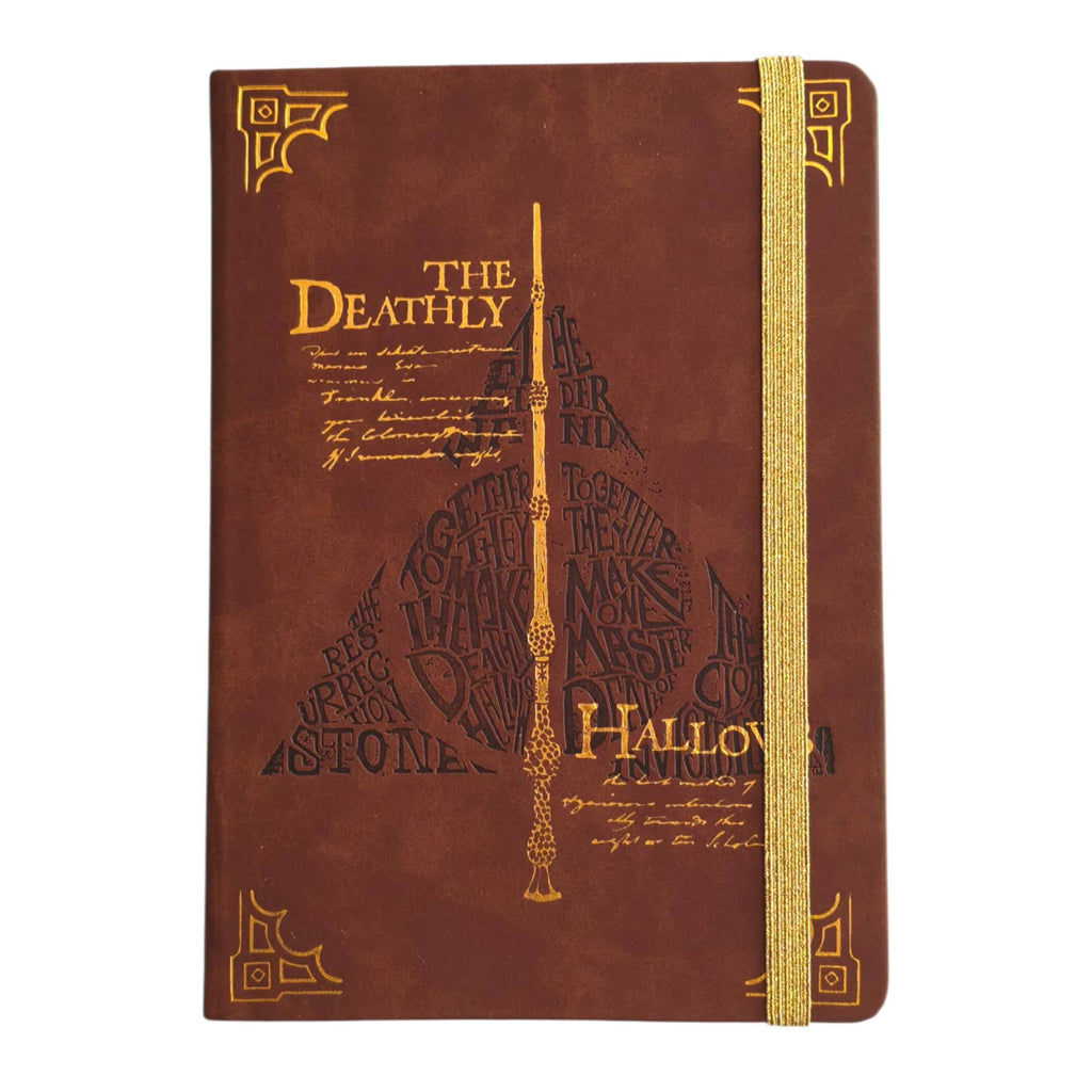 Cuaderno Harry Potter A5 Mooving tapa dura café con detalles dorados