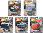 Surtido Hot Wheels Boulevard GJT68 con cinco autos premium en su empaque: Acura NSX, Volkswagen y Nissan Laurel