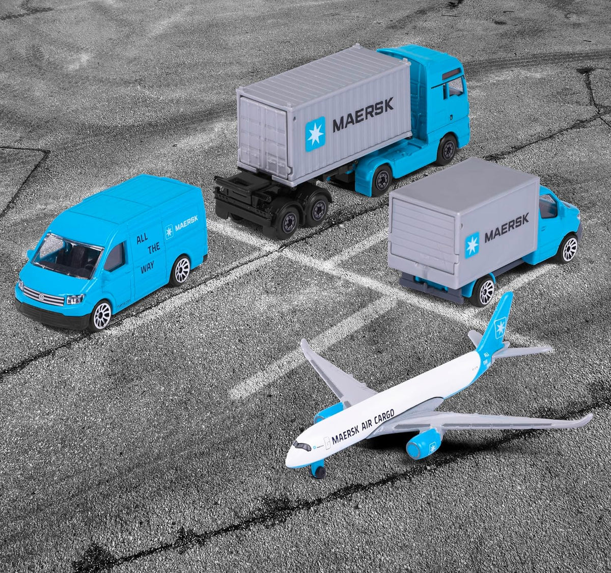 Majorette Maersk Set de Regalo 4 Vehículos de Transporte – Majorette