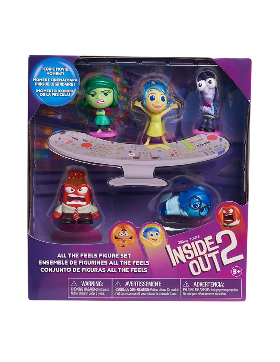 Vista frontal del empaque Inside Out 2 All the Feels Figure Set