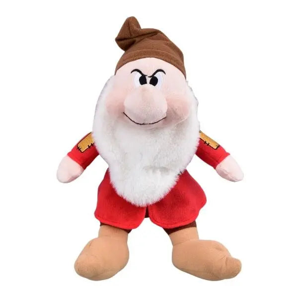 Peluche Gruñón de Blancanieves de 30 cm con gorro café y barba blanca, vista frontal