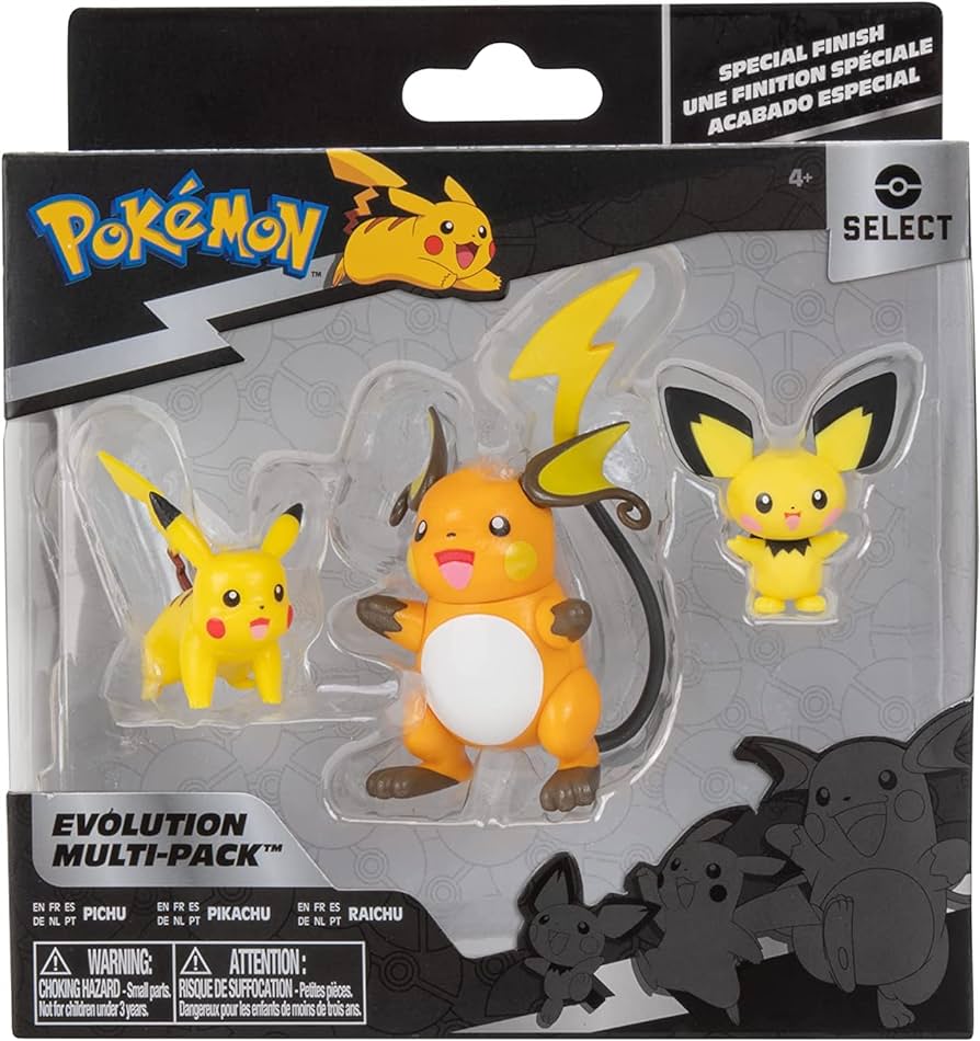 Pokémon Pack de Figuras Línea Evolutiva de Pikachu: Pichu, Pikachu y Raichu – vista 2