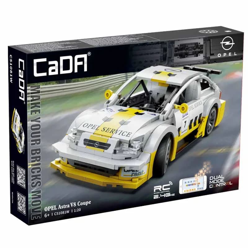Caja del set CaDA Opel Astra V8 Coupe RC de 330 piezas, escala 1:20