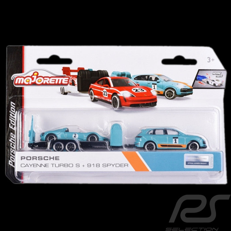 Empaque Majorette Porsche Edition con Cayenne Turbo S y 918 Spyder celestes