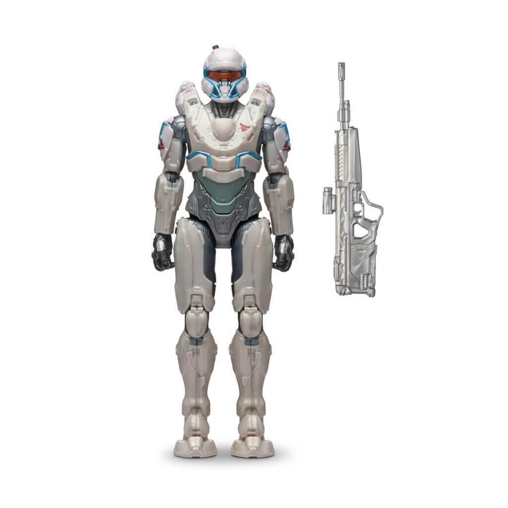 Figura Halo Spartan Tanaka de 12 pulgadas con armadura blanca y rifle DMR