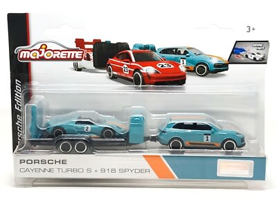 Blíster del set Porsche Cayenne Turbo S + 918 Spyder de Majorette